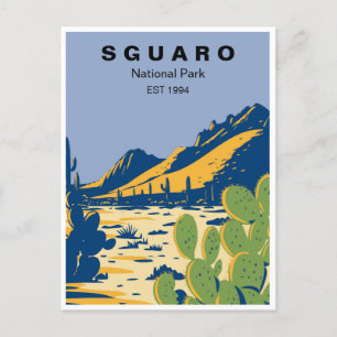 Saguaro Nationalpark Arizona Vintage Reise Retro Postkarte