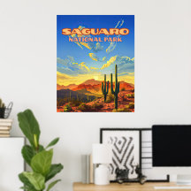 Saguaro Nationalpark Arizona Wüste Kaktus Retro