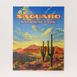 Saguaro Nationalpark Arizona Wüste Kaktus Retro Puzzle