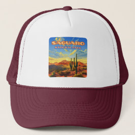 Saguaro Nationalpark Arizona Wüste Kaktus Retro Truckerkappe