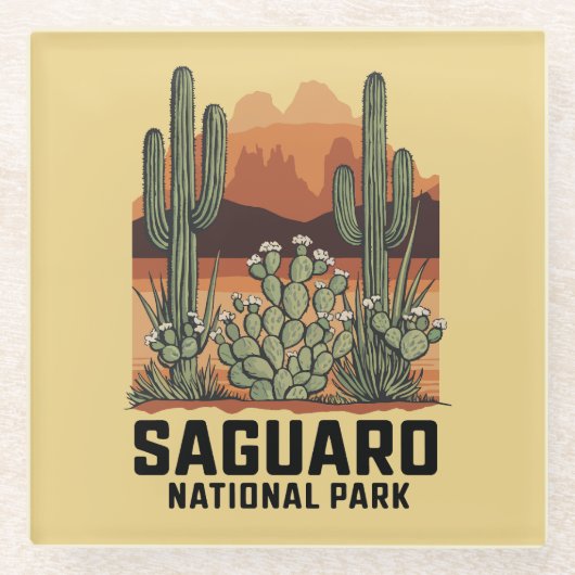 Saguaro-Nationalpark Glasuntersetzer (Vorderseite)