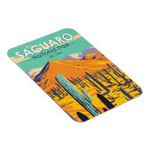 Saguaro Nationalpark Kacti im Frühjahr Vintag Magnet (Rechte Seite)