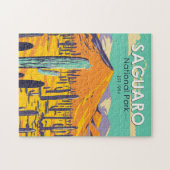 Saguaro Nationalpark Kacti im Frühjahr Vintag Puzzle (Horizontal)