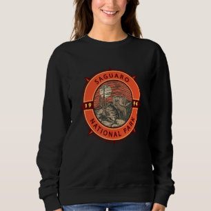 Saguaro-Nationalpark Kojote Retro-Kompass-Emblem Sweatshirt