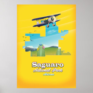 Saguaro Nationalpark Reise Karte Poster