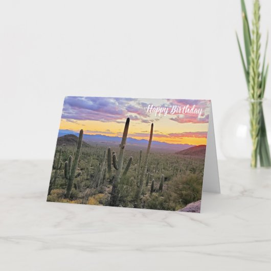 Saguaro Nationalpark Sunset Karte (Vorderseite)