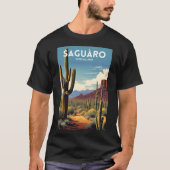 Saguaro Nationalpark Traditionelles Reiseplakat T-Shirt (Vorderseite)