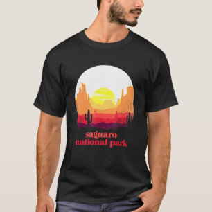 Saguaro Nationalpark Wüste Illustration Vintag T-Shirt