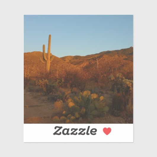 Saguaro-Sonnenuntergang I Landschaft der Arizona-W Aufkleber (Blatt)