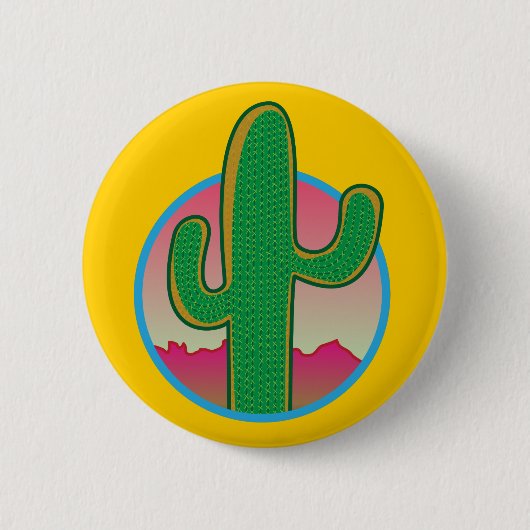 Saguaro-Sonnenuntergang-Knopf Button (Vorderseite)