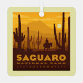 Saguaro Square Nationalpark | Arizona Ornament Aus Metall (Rückseite)