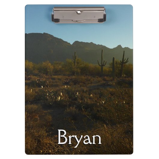 Saguaro Sunrise in Saguaro Nationalpark Klemmbrett (Vorderseite)