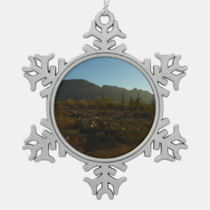 Saguaro Sunrise in Saguaro Nationalpark Schneeflocken Zinn-Ornament