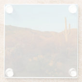 Saguaro Sunset I Arizona Desert Landscape Glasuntersetzer (Rückseite)