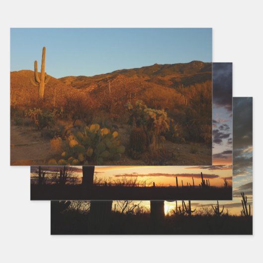 Saguaro Sunset I Arizona Wüste Landschaft Geschenkpapier Set (Set)