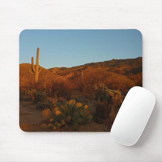 Saguaro Sunset I Arizona Wüste Landschaft Mousepad (Mit Mouse)
