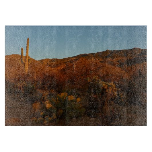 Saguaro Sunset I Arizona Wüste Landschaft Schneidebrett (Vorderseite)