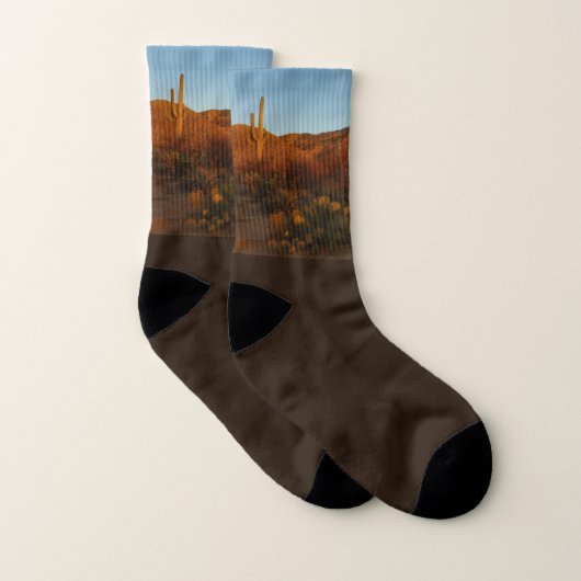 Saguaro Sunset I Arizona Wüste Landschaft Socken (Paar)