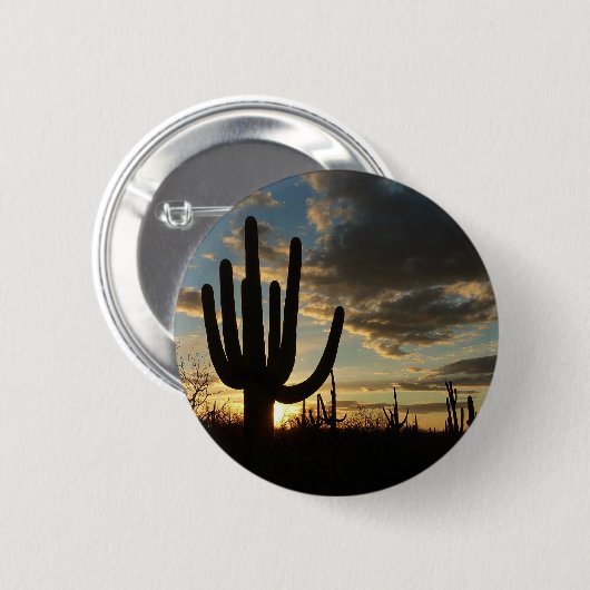 Saguaro Sunset II Arizona Wüste Landschaft Button (Vorne & Hinten)