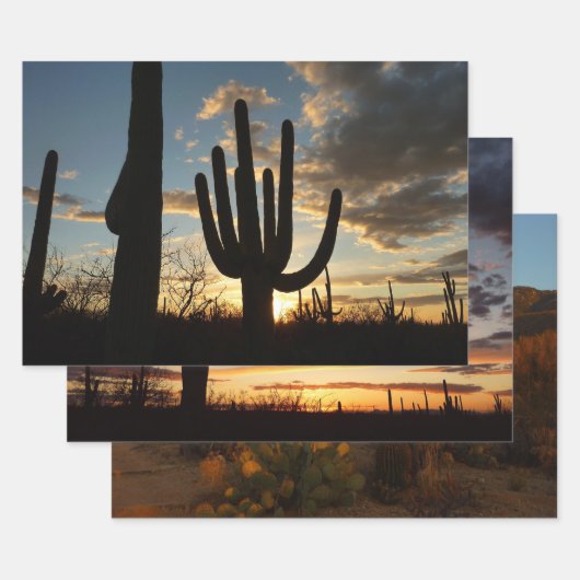 Saguaro Sunset II Arizona Wüste Landschaft Geschenkpapier Set (Set)