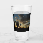 Saguaro Sunset II Arizona Wüste Landschaft Glas (Rückseite)