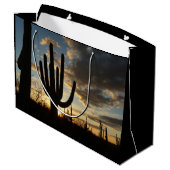 Saguaro Sunset II Arizona Wüste Landschaft Große Geschenktüte (Rückseite Schrägansicht)