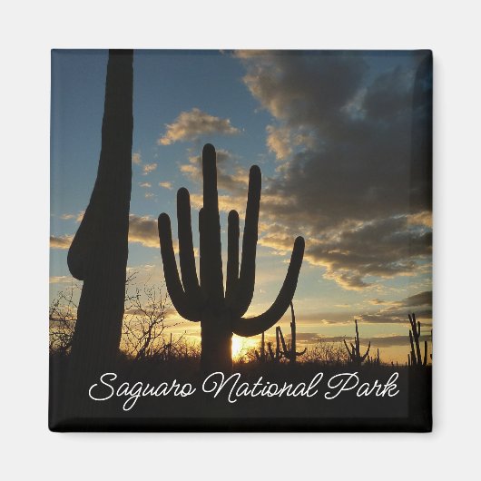 Saguaro Sunset II Arizona Wüste Landschaft Magnet (Vorne)