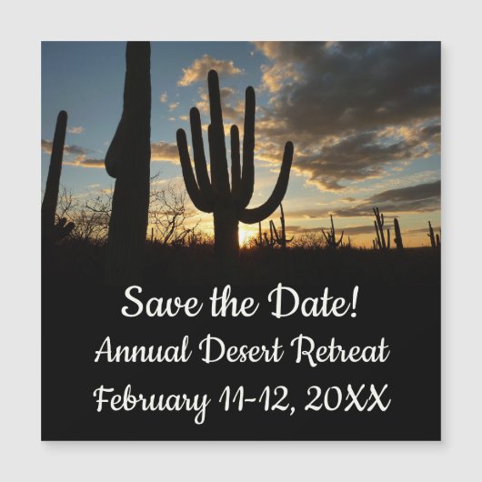 Saguaro Sunset II Arizona Wüste Landschaft Magnetkarte (Vorderseite)