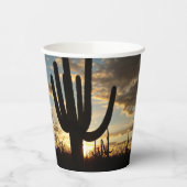Saguaro Sunset II Arizona Wüste Landschaft Pappbecher (Links)