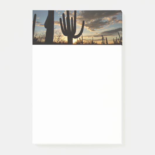 Saguaro Sunset II Arizona Wüste Landschaft Post-it Klebezettel (Vorderseite)