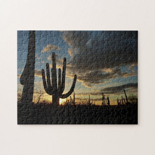 Saguaro Sunset II Arizona Wüste Landschaft Puzzle (Horizontal)