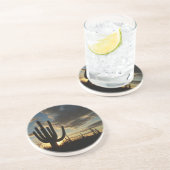 Saguaro Sunset II Arizona Wüste Landschaft Sandstein Untersetzer (Seite)