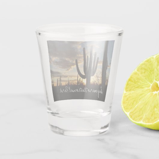 Saguaro Sunset II Arizona Wüste Landschaft Schnapsglas (Rückseite)