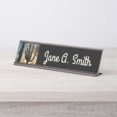 Saguaro Sunset II Arizona Wüste Landschaft Schreibtischnamensplakette (Vorderseite )