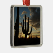 Saguaro Sunset II Arizona Wüste Landschaft Silbernes Ornament (Rechts)