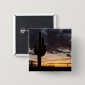 Saguaro Sunset III Arizona Wüste Landschaft Button (Vorne & Hinten)