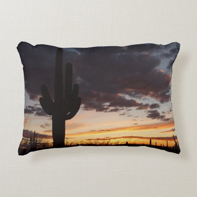 Saguaro Sunset III Arizona Wüste Landschaft Dekokissen (Vorderseite)