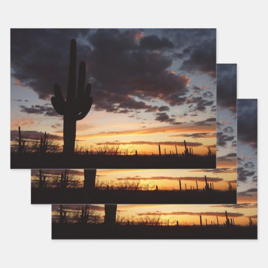 Saguaro Sunset III Arizona Wüste Landschaft Geschenkpapier Set (Set)