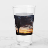 Saguaro Sunset III Arizona Wüste Landschaft Glas (Rückseite)