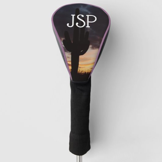 Saguaro Sunset III Arizona Wüste Landschaft Golf Headcover (Vorderseite)