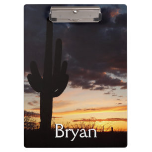 Saguaro Sunset III Arizona Wüste Landschaft Klemmbrett