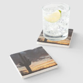 Saguaro Sunset III Arizona Wüste Landschaft Steinuntersetzer (Seitenansicht)