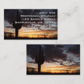 Saguaro Sunset III Arizona Wüste Landschaft Visitenkarte (Vorne/Hinten)