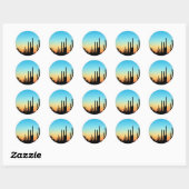 Saguaro Sunset Runder Aufkleber (Blatt)