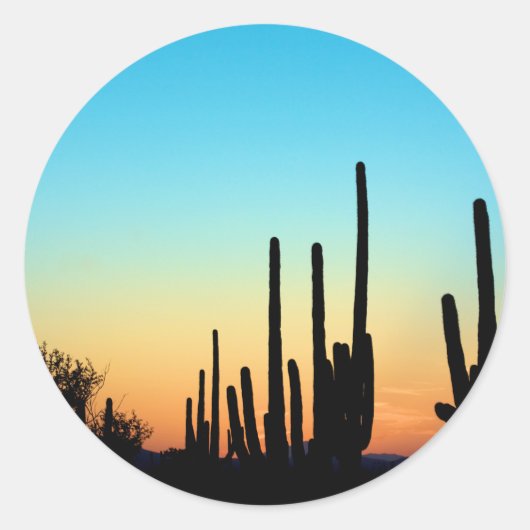 Saguaro Sunset Runder Aufkleber (Vorderseite)