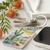 Saguaro Watercolor Schlüsselanhänger (Vorderseite rechts)