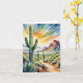 Saguaro Watercolor Stationery Karte (Gelbe Blume)