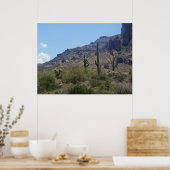 Saguaros und Gebirge Poster (Küche)
