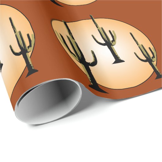 Saguarosonnenuntergang Geschenkpapier (Rolleneckpunkt)