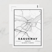 Saguenay Quebec Canada Travel City Map Postkarte (Vorne/Hinten)